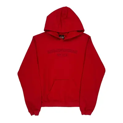Harley Davidson Graphic Hoodie - Large Red Cotton Blend