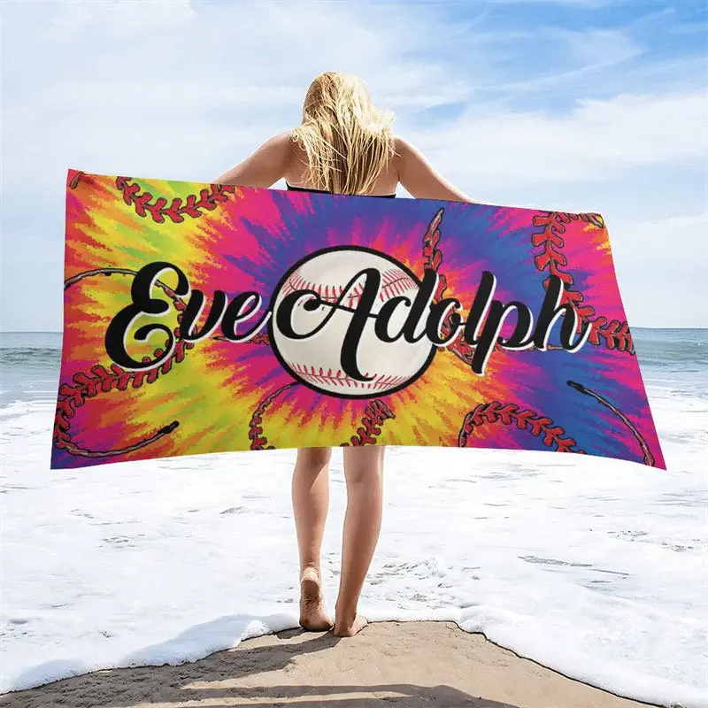Hot Baseball Custom Name Sport Beach Towel for Boy - Aperturee
