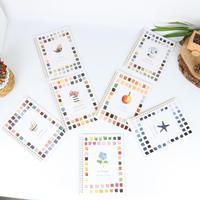 Watercolor Painting Book, 4 Counts/set Spiral Bound Watercolor Painting Book with 12pcs Pattern Illustrations, Colorful Diy P...