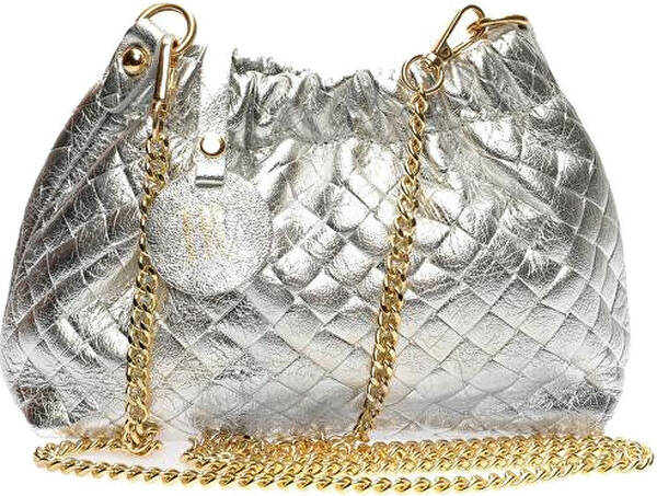 Anna Luchini Borsa A Mano In Pelle Da Donna argento