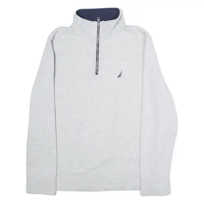 NAUTICA Mens Sweatshirt Grey 1/4 Zip L