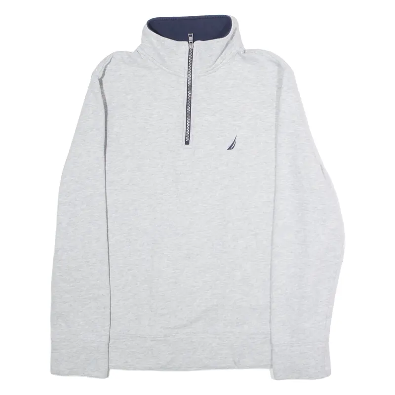 NAUTICA Mens Sweatshirt Grey 1/4 Zip L