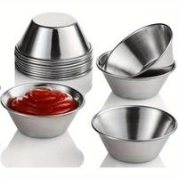Stainless Steel Ramekin Set, 4/6/12/24pcs Sauce Cup, Egg Tart Molds, Baking Mold & Dipping Cup for Kitchen Baking House Home ...