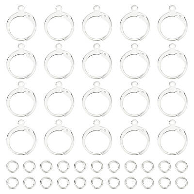 60Pcs 304 Stainless Steel Leverback Earring Findings