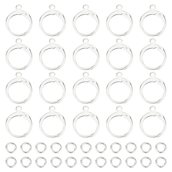 60Pcs 304 Stainless Steel Leverback Earring Findings