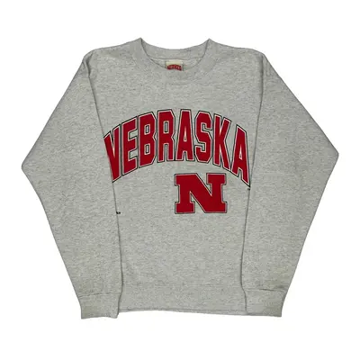 Nebraska Nutmeg Graphic Sweatshirt - Medium Grey Cotton Blend
