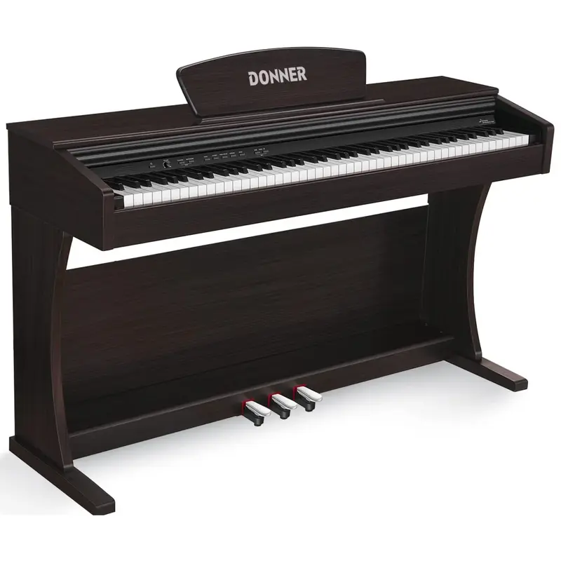 Donner DDP-300 88-Key Graded Hammer-Action Weighted Upright Digital Piano with Bluetooth - Piano