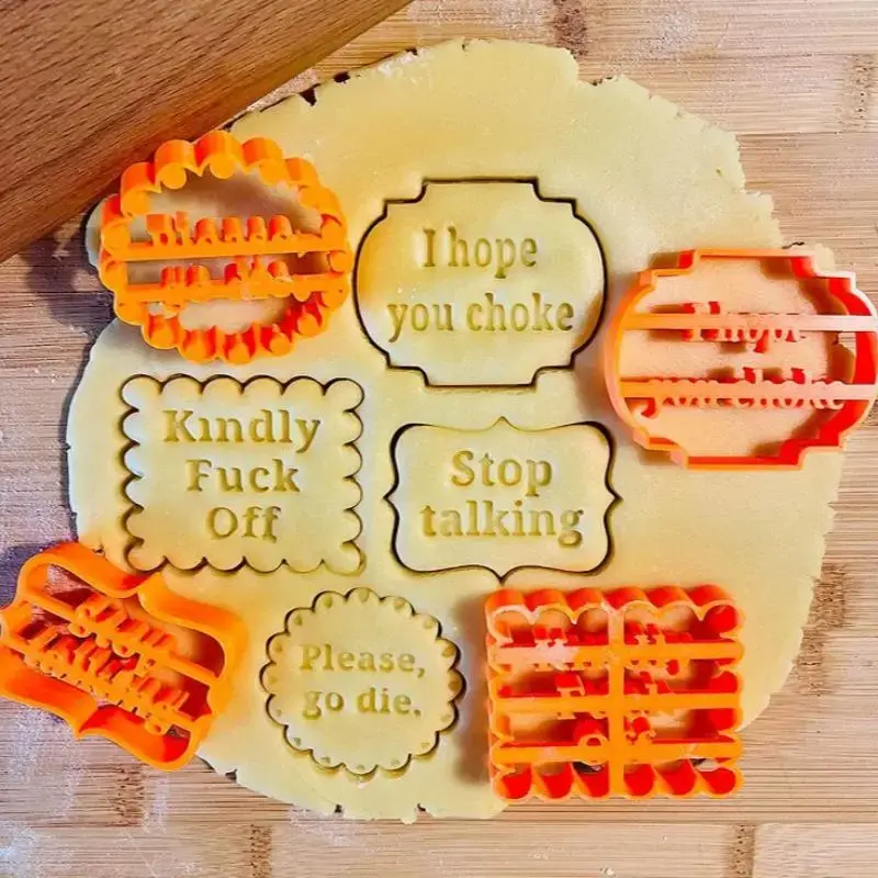 Funny Letter Pattern Cookie Cutter, 4 Counts/set Plastic Cookie Mold, Baking Tool for Home Kitchen, Kitchen Accessories