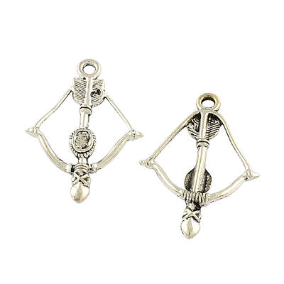 Tibetan Style Alloy Bow and Arrow Pendant Enamel Settings
