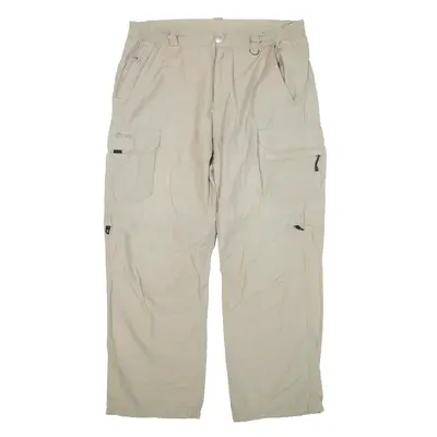 K-TEC Cargo Zip-off Legs Trousers Beige Relaxed Straight Womens W34 L27