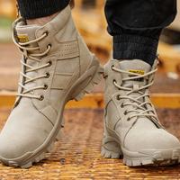 KITOP Steel Toe Safety Work Boots Shoes Tactical Style Lightweight Slip Resistant Industrial Construction Shoes