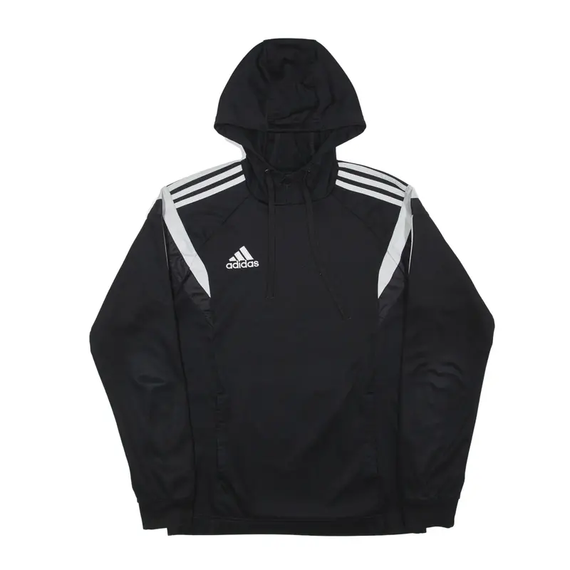 ADIDAS Hoodie Black Pullover Mens S