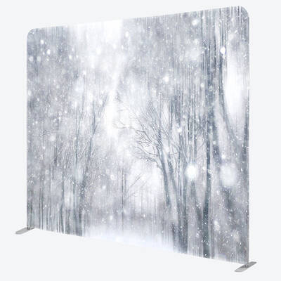 Aperturee White Snowy Nature Forest Scene Christmas Backdrop - Aperturee