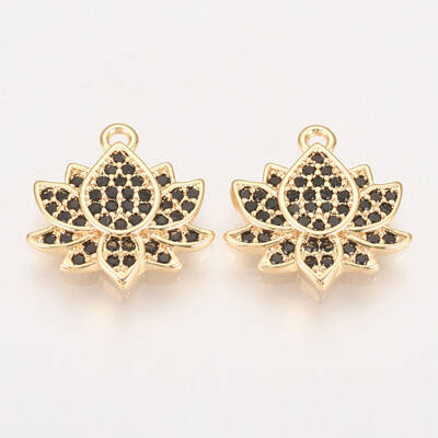 Brass Micro Pave Cubic Zirconia Charms