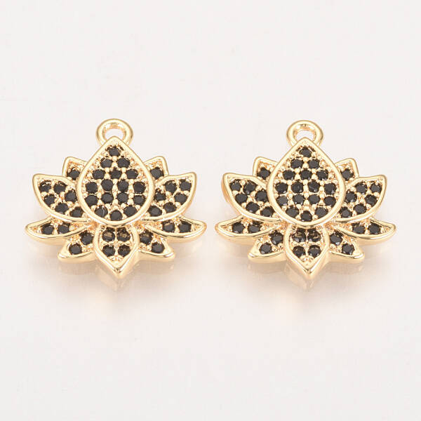 Brass Micro Pave Cubic Zirconia Charms