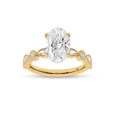 Zenith Oval Lab Grown Diamond Engagement Ring | 10K Yellow Gold 4 1/4 CT. TW.