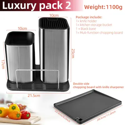 Drainable Knife Chopping Board Holder | style: 8inchknifeholderbarrel