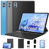 SUAAT Tablet 10.1 Inch Android 14, 2 in 1 Portable Device with Keyboard,Mouse,Case,20GB RAM 128GB ROM,Dual Camera, Bluetooth