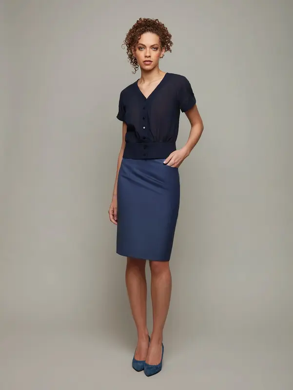 COLUMN | Tailored Pencil Skirt | Colour: Grey | Size: UK 12 (US 6)