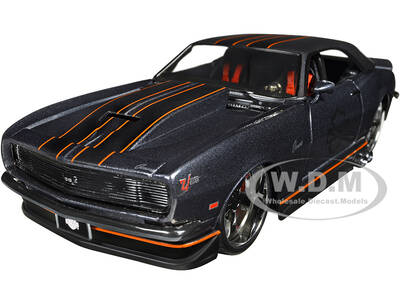 1968 Chevrolet Camaro Z/28 Dark Gray Metallic with Black and Orange Stripes \
