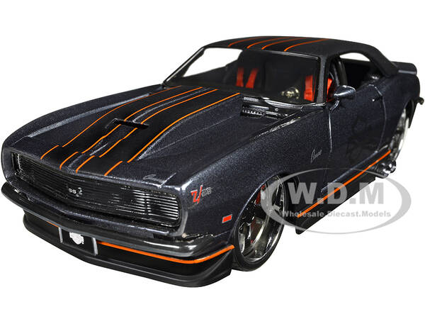 1968 Chevrolet Camaro Z/28 Dark Gray Metallic with Black and Orange Stripes \