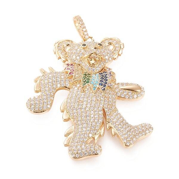 Brass Micro Pave Cubic Zirconia Pendants