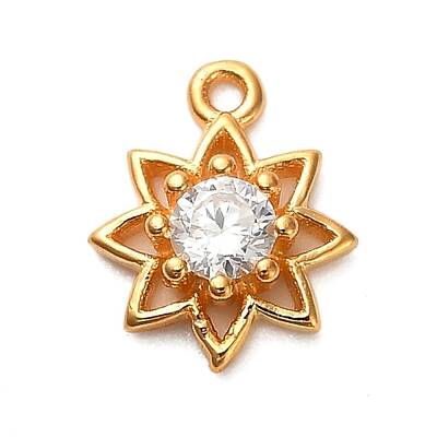 925 Sterling Silver Clear Cubic Zirconia 8-Pointed Star Charms