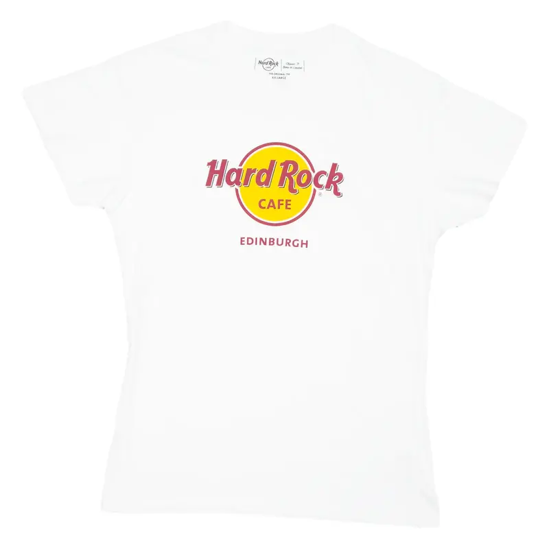 HARD ROCK CAFE Edinburgh Womens T-Shirt White 2XL
