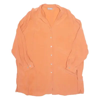 Womens Blouse Orange V-Neck Long Sleeve 4XL