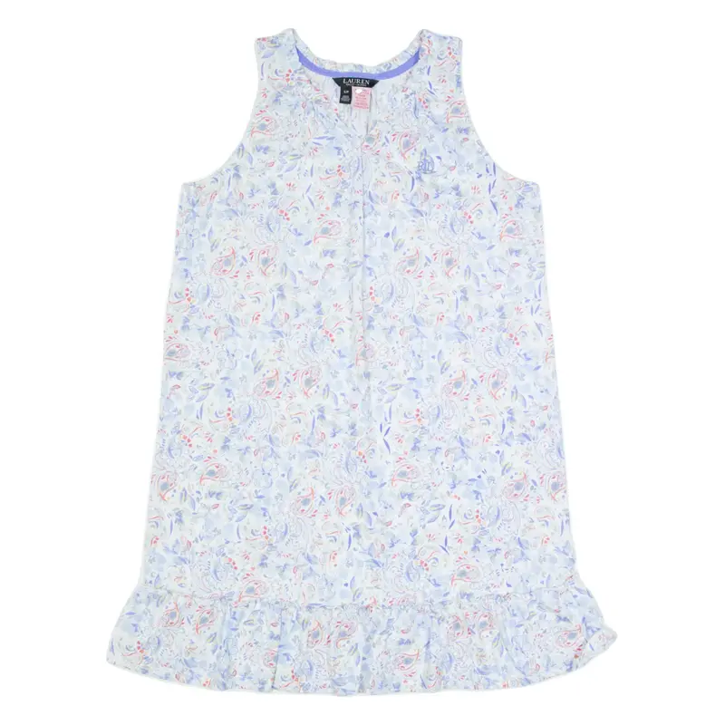 LAUREN RALPH LAUREN Womens Shift Dress Blue Floral Sleeveless Knee Length S
