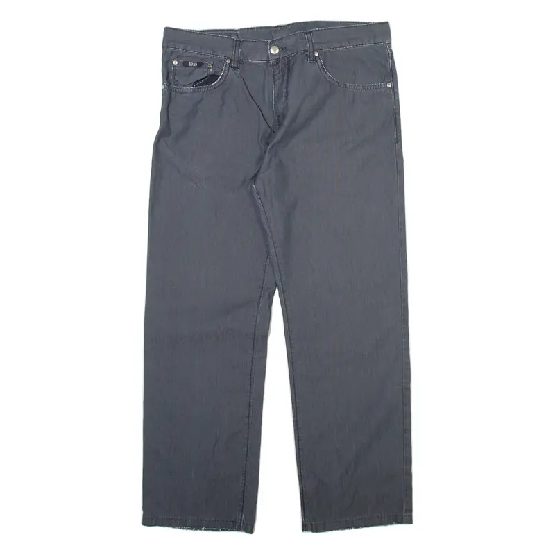 BOSS Mens Trousers Grey Regular Straight W34 L27