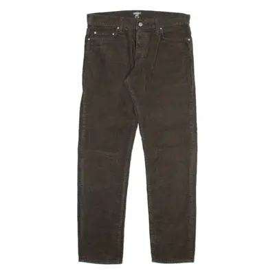 CARHARTT WIP Mens Corduroy Trousers Grey Regular Straight W32 L32