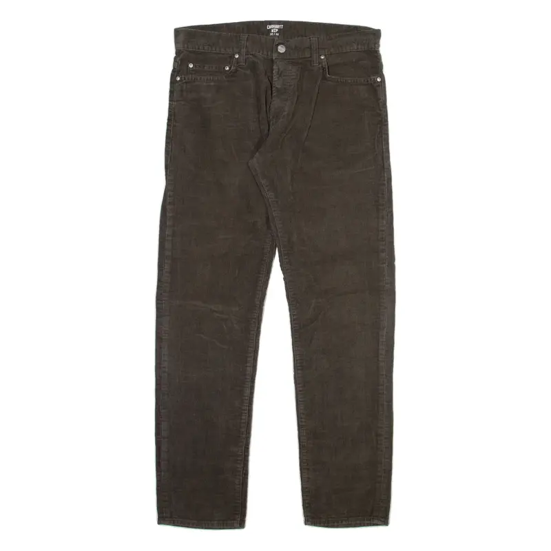 CARHARTT WIP Mens Corduroy Trousers Grey Regular Straight W32 L32