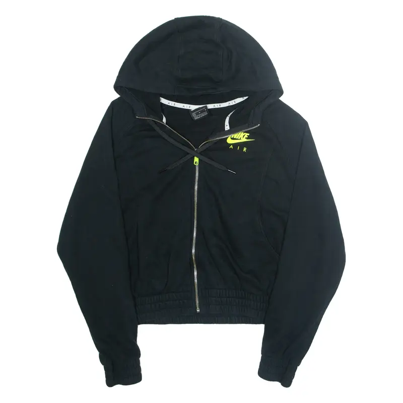 NIKE Cropped Womens Black Hoodie Full Zip M