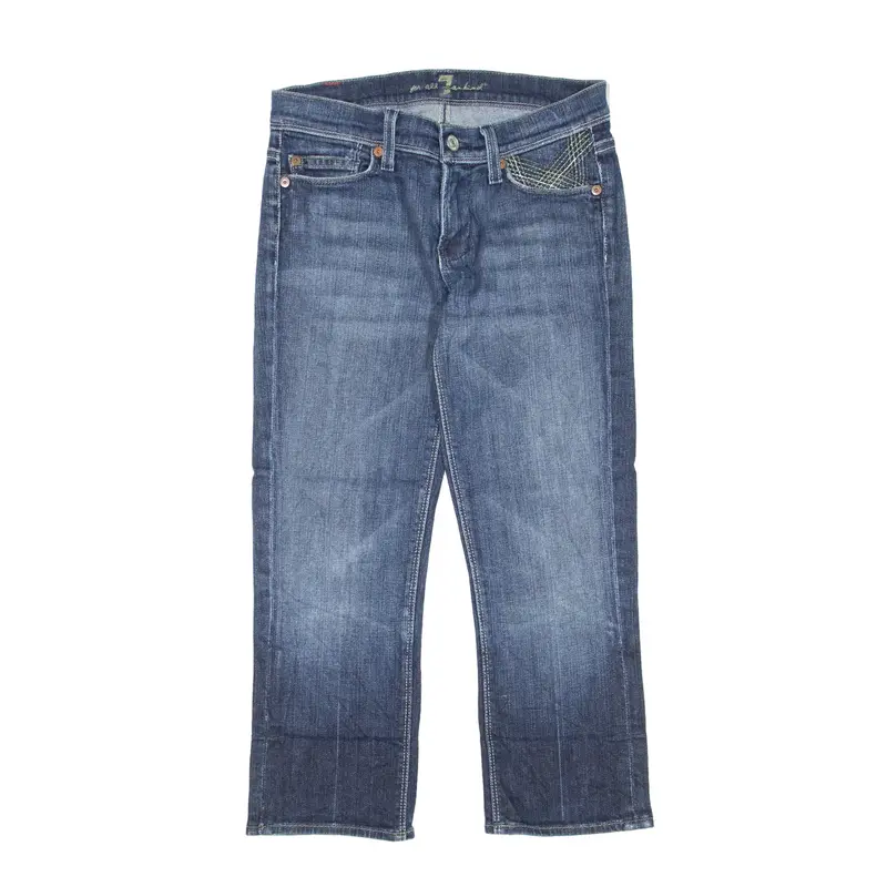 7 FOR ALL MANKIND Jeans Blue Denim Regular Straight Stone Wash Girls W24 L21