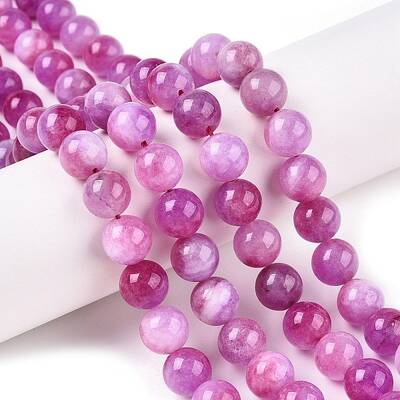 Dyed Natural White Jade Beads Strands