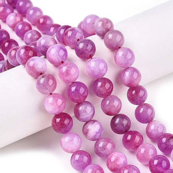 Dyed Natural White Jade Beads Strands