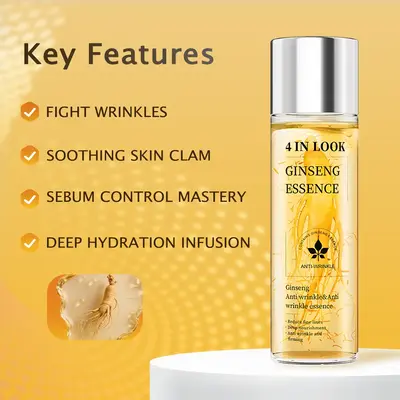 [4inlook official]Natural Ginseng Anti-Aging Hydrating Essence Water – 100% Wild Ginseng from Himalayas, Deep Moisture & Wr...