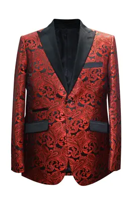Paisley-400 Red - Mens Wholesale Blazers