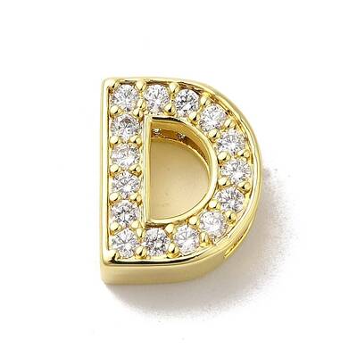 Brass Micro Pave Cubic Zirconia Beads