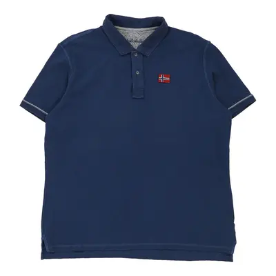 Napapijri Polo Shirt - 2XL Blue Cotton Blend