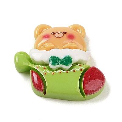 Animal Christmas Socking Theme Opaque Resin Decoden Cabochons