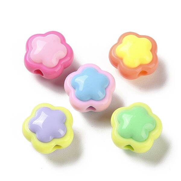 Two Tone Opaque Acrylic Beads