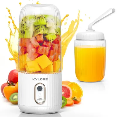 KYLORE G816 Portable Juicer Blender, USB Rechargeable Blender, Including 1 Cup, Juicer Machine with 4 Blades and Travel L...