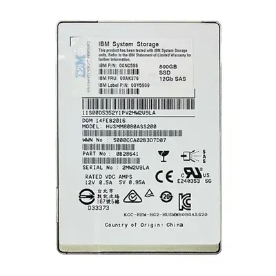00NC586 IBM 800GB Multi-Level Cell SAS 12Gb/s 2.5-Inch Solid State Drive