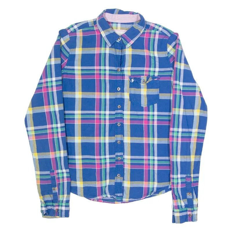 ABERCROMBIE & FITCH Womens Shirt Blue Check Long Sleeve M