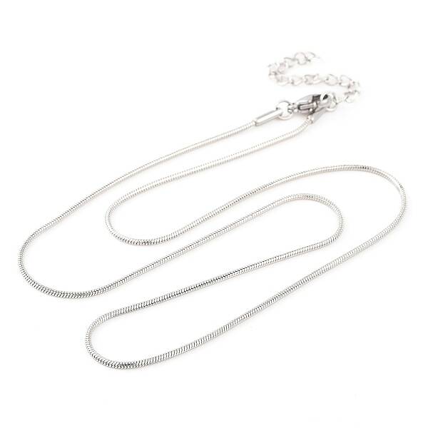 Non-Tarnish 304 Stainless Steel Round Snake Chain Necklaces for Women