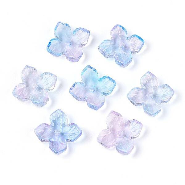 Baking Painted Transparent Glass Bead Caps