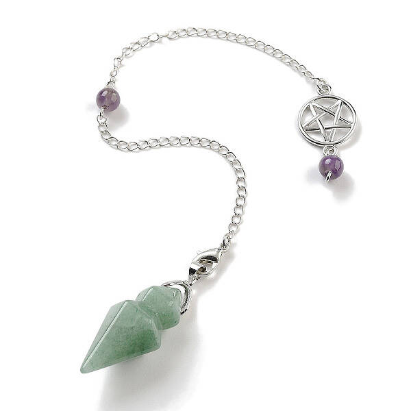 Natural Green Aventurine Pointed Dowsing Pendulums