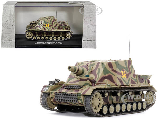 German Sd. Kfz. 166 Sturmpanzer IV Brummbar #36 Germany Sturmpanzerabteilung 217 France August 1944 1/43 Diecast Model by AFV...